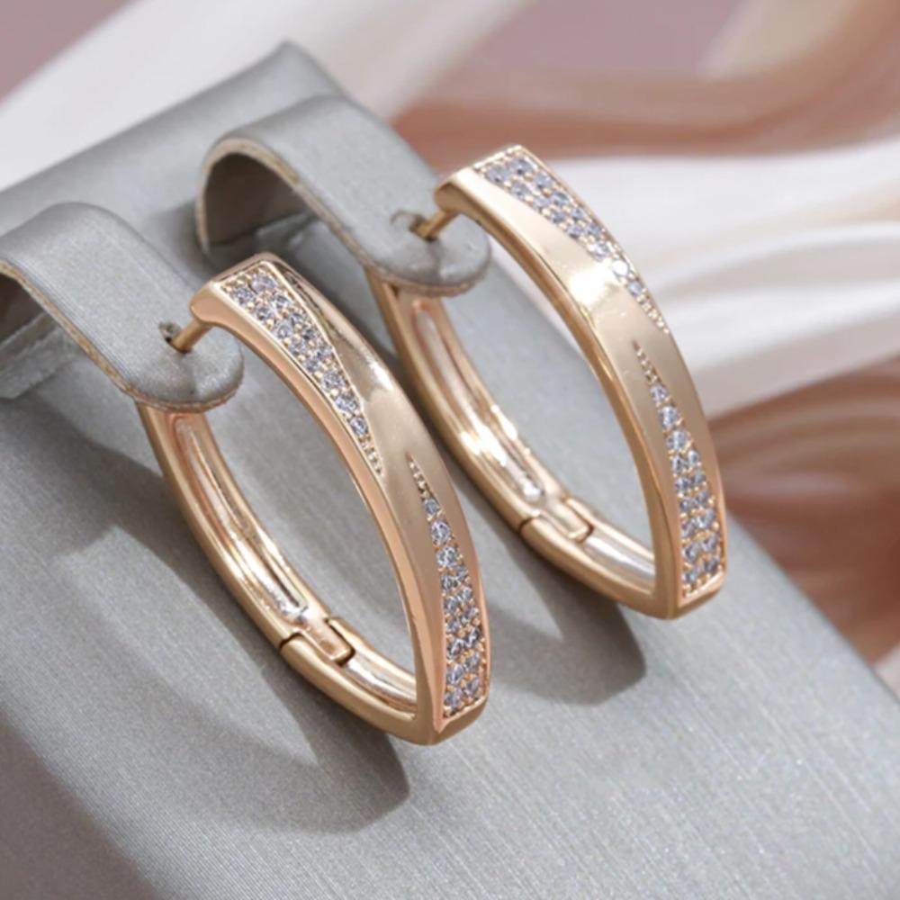 Fashion Gold Color Geometric Drop Earrings for Women Vintage English Earrings Bride Wedding Jewelry