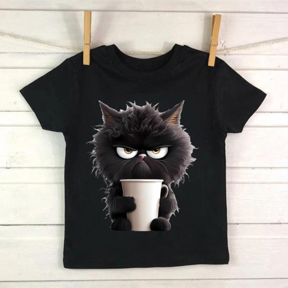2-13 Jahre Kinder T-Shirt mit Katzen-Print Kinder T-Shirt Kinderkleidung T-Shirt Tops T-Shirt Jungen Mädchen Baby T-Shirt