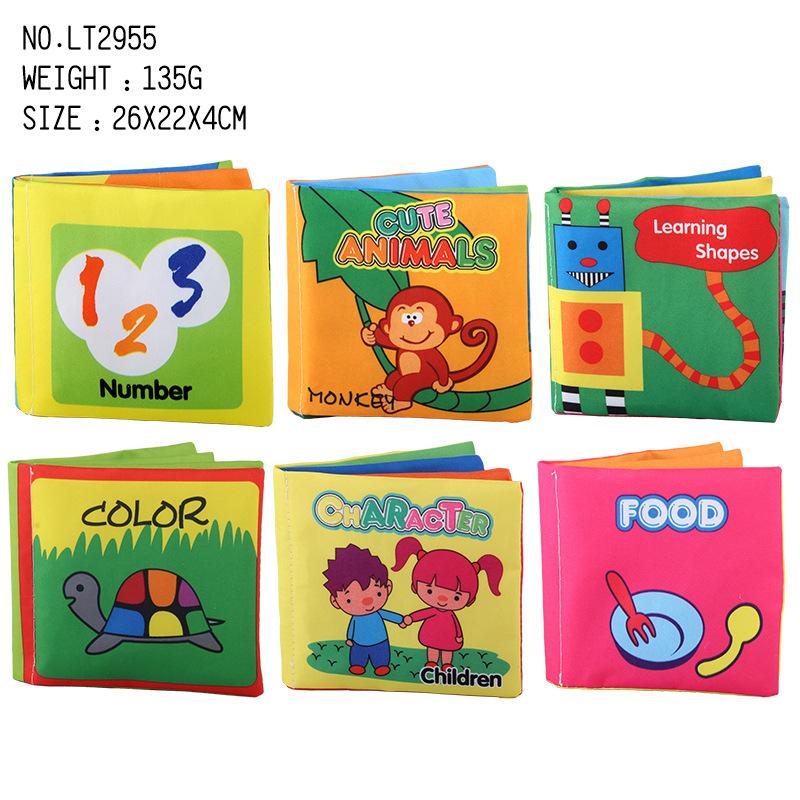 Three-Dimensional Baby Cloth Book Early Education Toy, Can'T Tear Palm Book Early Education Cognition Baby Cloth Book With Sound Paper Set