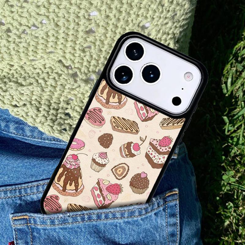 Cake Illustration Phone Case Cover for IPhone 11 12 13 14 15 16e 17 Pro Max Coque for IPhone 17 Air
