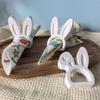 New Bunny Shape Napkin Holder Silicone Mold Rabbit Ear Ornament Plaster Molds Hollow Rabbit Gypsum Concrete Casting Resin Mould