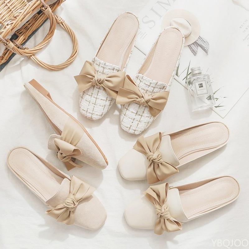 Baotou Half Slippers Women's Outerwear Spring New Style No Back Heel Simple  Comfortable Daily Casual Women's Shoes