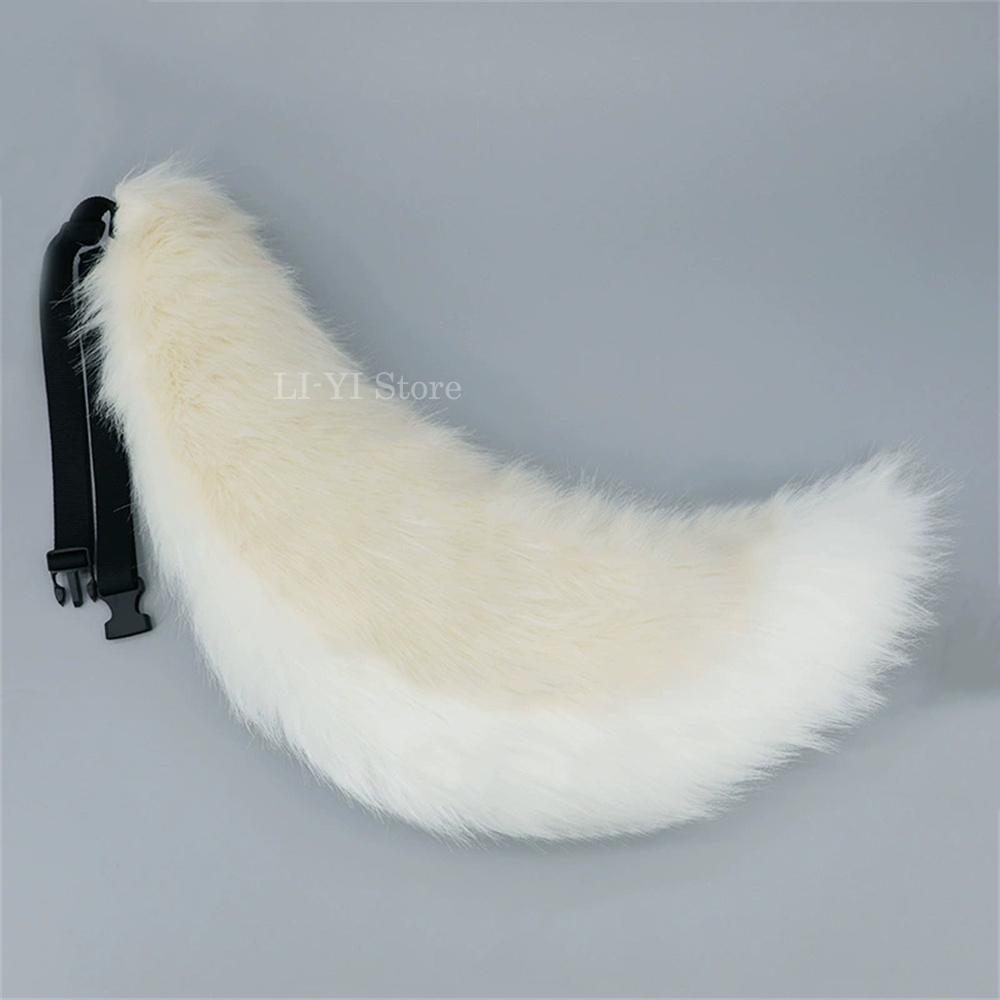 

70Cm Fluffy Soft Faux Fur Animal Tail Cosplay Prop - Fox Wolf Tail For Anime Con Costume, Furry Halloween Party Accessory about 70cm