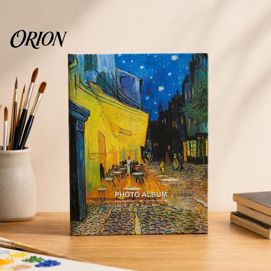Non-damaging Photo Storage Oil Painting Style Album, Cartoon Slip-In Pocket Kids Memory Book, Thick Paper Durable Album Cover Transparent Sleeves