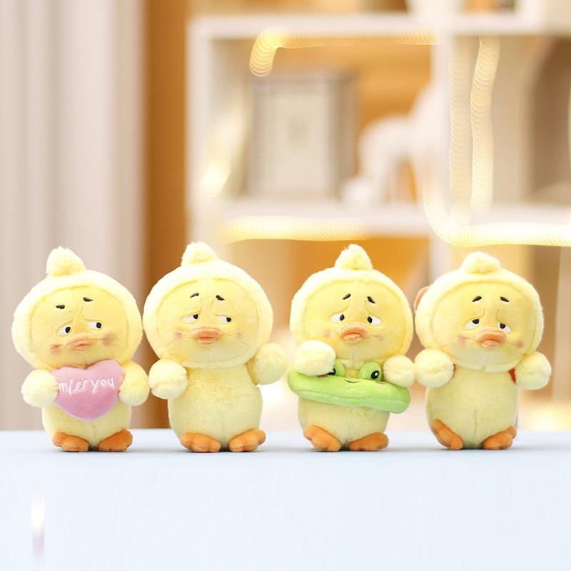 Annoying Funny Duck Keychain Cute Cartoon Girl Backpack Hanging Plush Dolls