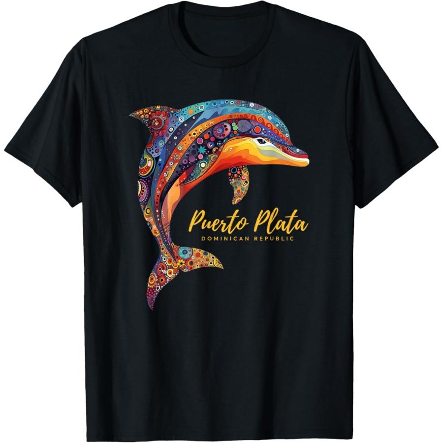 

Пуэрто-Плата Доминиканская Республика Пляжный Отпуск Футболка с Дельфинами для Мужчин Женщин XXXXXL чёрный