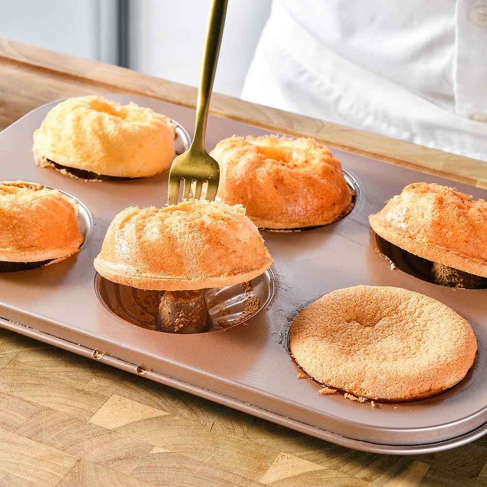 6 Hole Baking Pan Carbon Steel Cake Baking Mold Baking Tray Non-Stick Muffin DIY Cartoon Cake Pan Moulds Donut Baking Pans