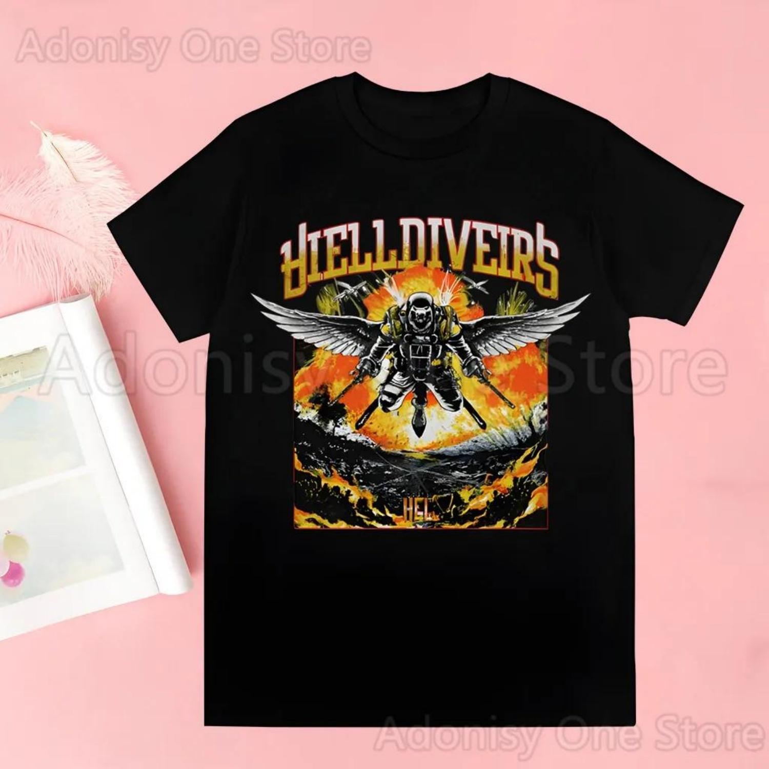 

Helldivers Мужские Летние Футболки с Коротким Рукавом и Модным Принтом, Мужские Топы, Футболка, Унисекс, Графическая, Мужская Футболка S чёрный