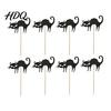 Black Cake Pick 8 Pcs Cat Cupcake Topper Halloween Cute Kitten Topper