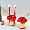 Hygienic Ceramic Toothbrush Stand With 4 Compartments  Fruit Core Theme Bathroom Storage Rack Pen Holders Organizers