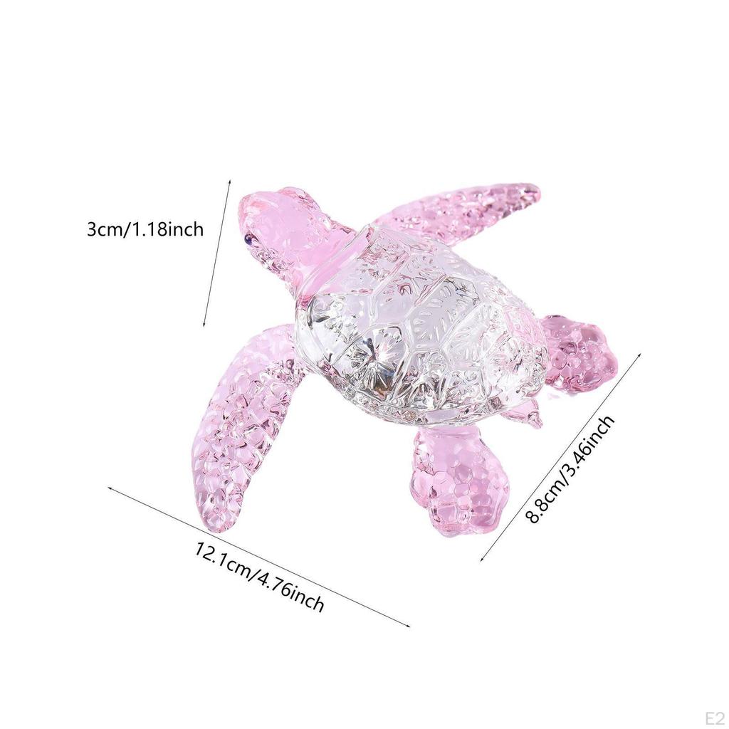 Glass Marine Turtle Figure Animal Sculpture Multifunctional 12x8.8x3 Cm Shelf Decoration for