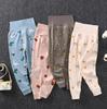 Children's 100% Cotton Autumn Pants, High-waisted Belly-protecting Pants, Baby Pants with Open Crotch, Boys' and Girls' Undershirts and Sleep Pants
