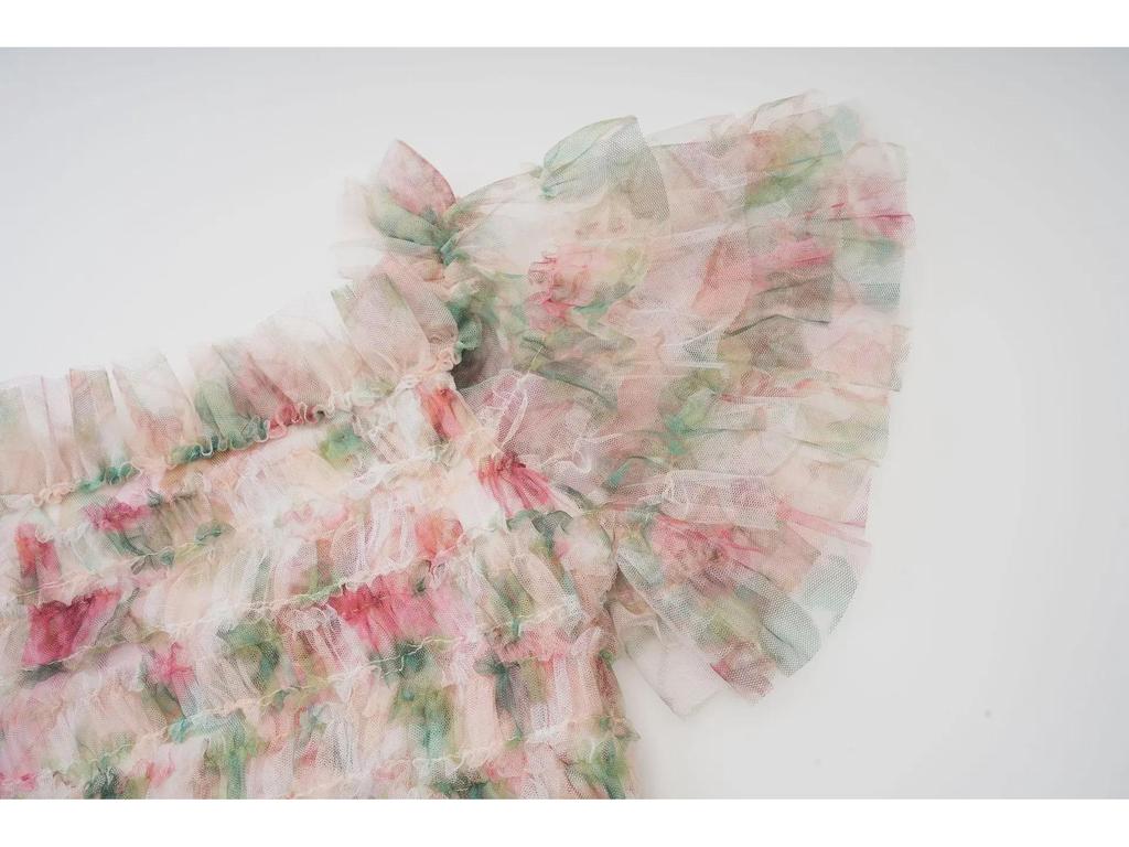 Middle Eastern Floral One-Shoulder Short Dress, Fresh and Sweet Commuter Style with Popular Embroidered Design