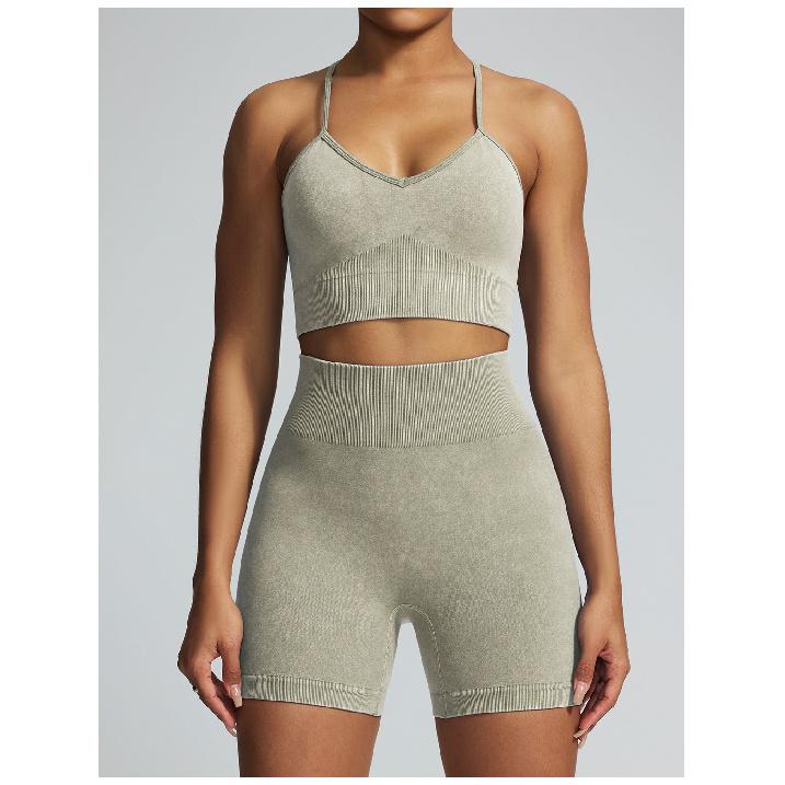 Sand Washed Quick Drying Beautiful Back Yoga Bra, Outdoor Fitness Suit, Shockproof Outer Wear, Running Tight Fitting Sports Bra For Women