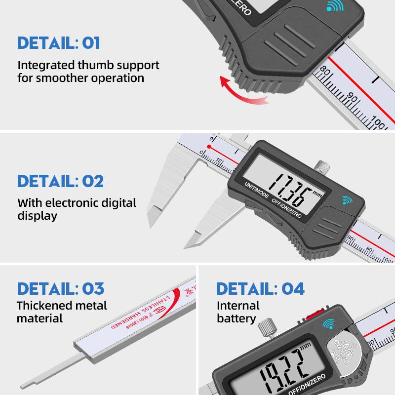Hengliang 0.01mm High-precision Stainless Steel Bluetooth Wireless Transmission Digital Caliper Stainless Steel Vernier Caliper