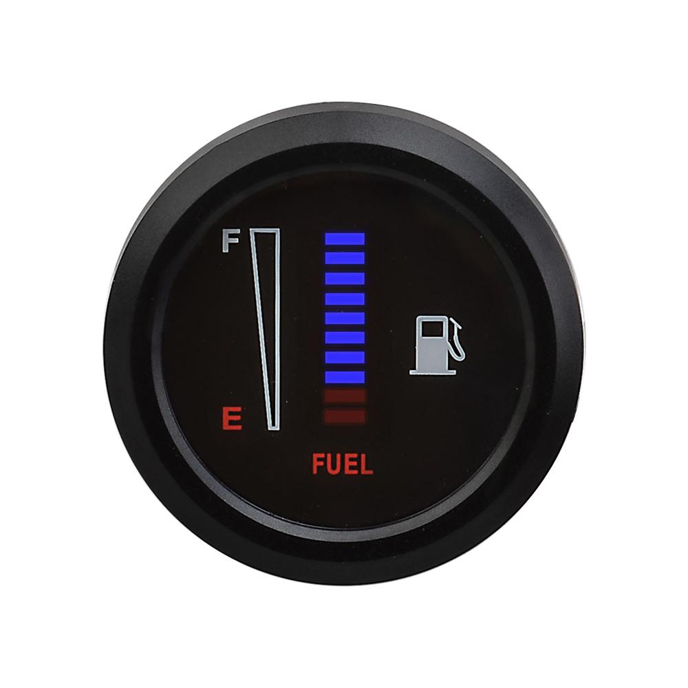 Car Motorcycle Fuel Level Meter Gauge LED Display Digital 10 Grid 12/24V 2" 52mm
