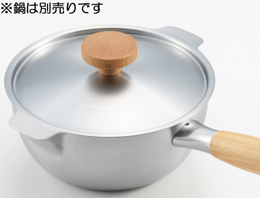 Yoshikawa Yukihira Pot with Made In Milk 1510229 Lid, Japan, 18cm, One-Handed Pot, Tsubame-Sanjo, Double-Sided Spout, Pan, Aikata,