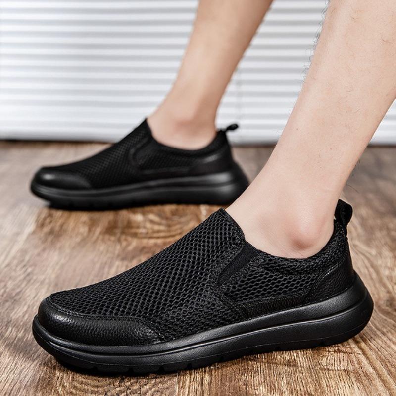 Fashion Men's Shoes 2025Summer Breathable Mesh Shoes New Comfort Walking Flats Men Casual Sneakers Classic Slip on Loafers Driving Shoes
