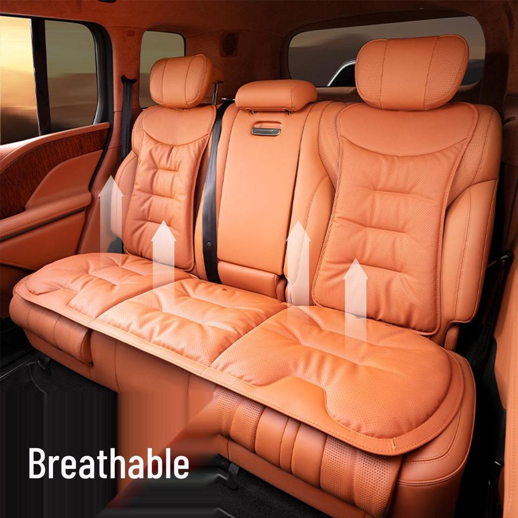 Universal Nappa Leather Car Seat Cushion for Mercedes-Benz/BMW - All Seasons, Single Piece Cover