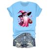 Women's Casual Halloween Breast Print T-Shirt Round Neck Pullover Short Sleeve Top