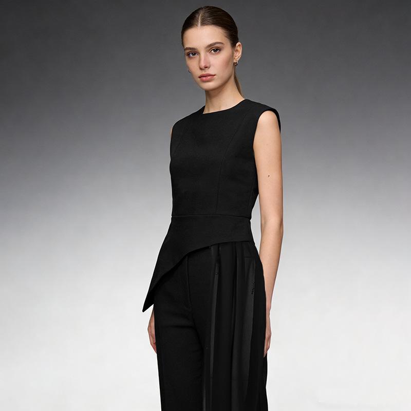 

Женская рубашка в корейском стиле с пэчворком из лент - Весеннее поступление моды 2026 Small чёрный