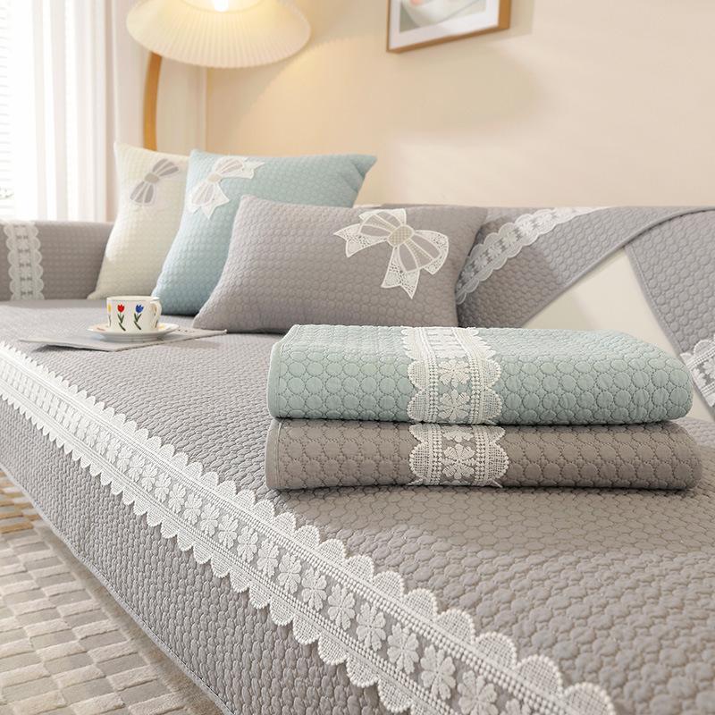 Koreanischer Stil High-End Reine Baumwolle Sofakissen Saisonal Universal Rutschfest Schlicht modern Kissen Winter Sofaüberwurf Stoffhandtuch