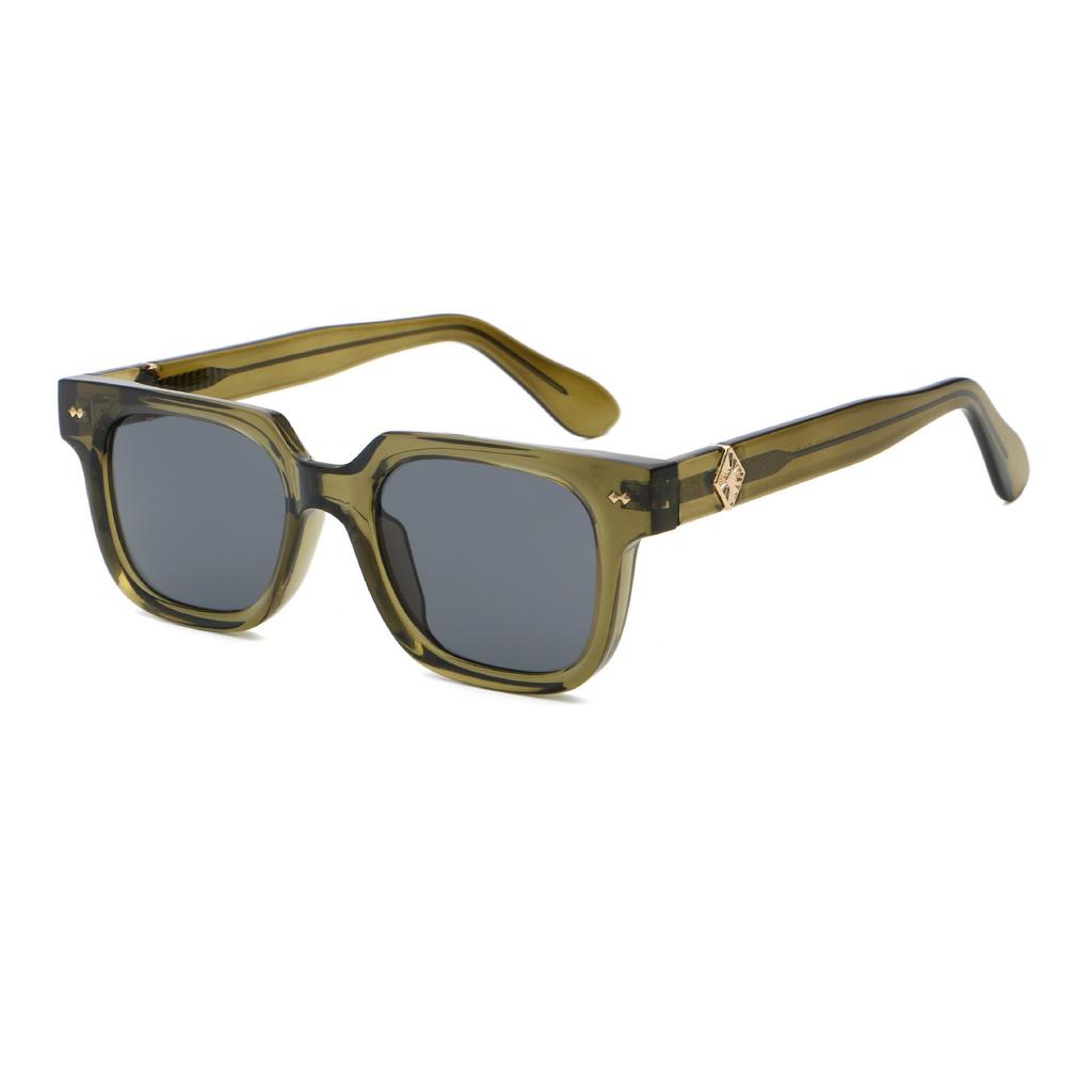 Retro Square Frame Sunglasses with Metal Hinges – Stylish European & American Design for Summer Personality