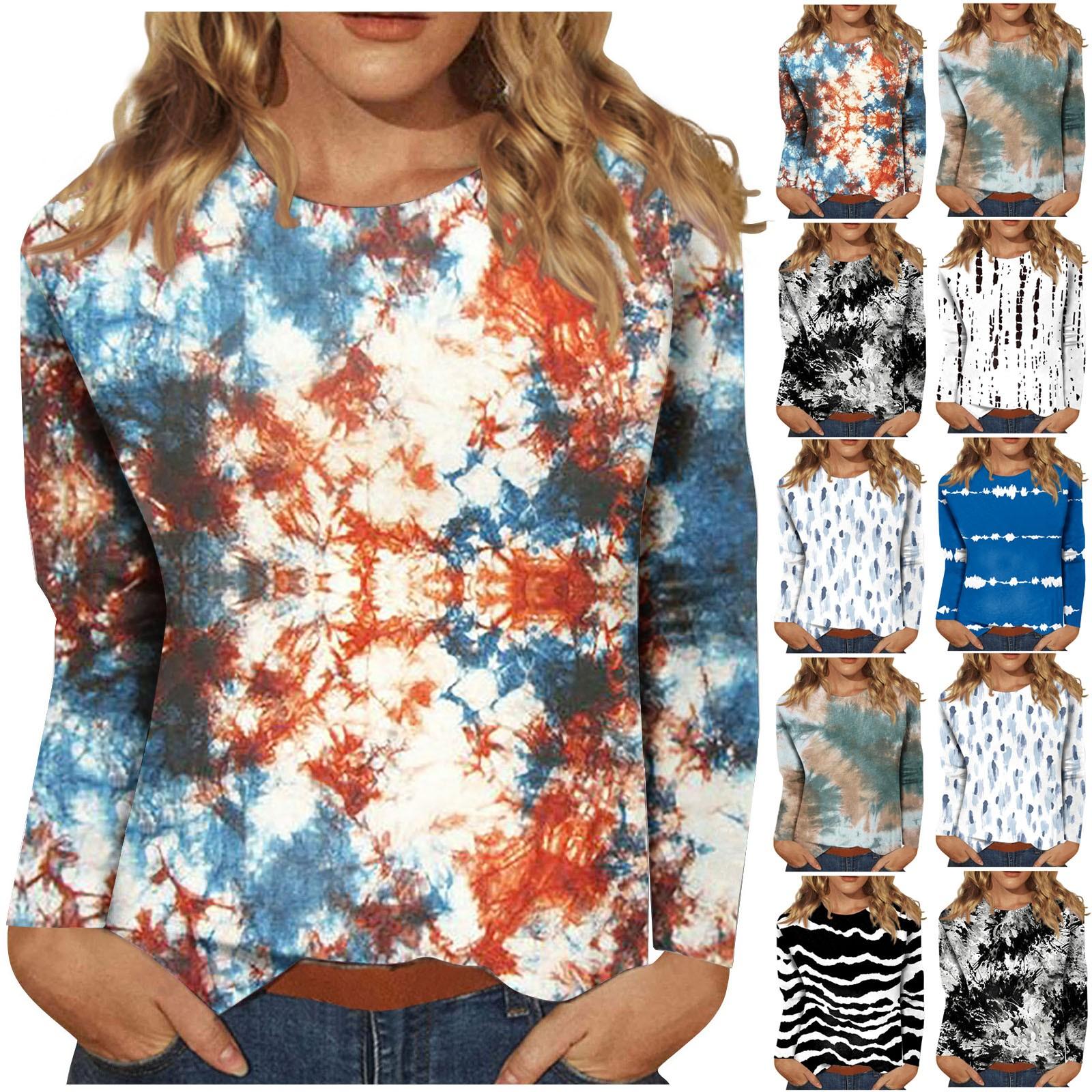 

Рубашки с длинным рукавом для женщин, милые футболки с графическим принтом, блузки, повседневные базовые топы больших размеров, пуловеры