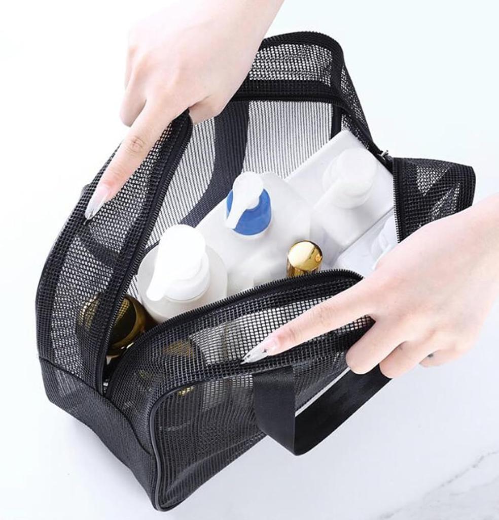 Multifunctional Cosmetic Storage Bag Portable Mesh Shower Caddy Tote Bags Large Capacity Toiletry Organizer for Gym Travel