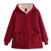 Women Autumn Winter Plus Size Warm Jacket Add Velvet Thickened Lamb Velvet Coat Outerwear