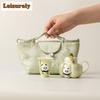 Hand-painted Panda Travel Tea Set Kit Antique 1 Pot 3 Cups Tea Maker Organizer Portable Outdoor Stock Bags Accessories Craft