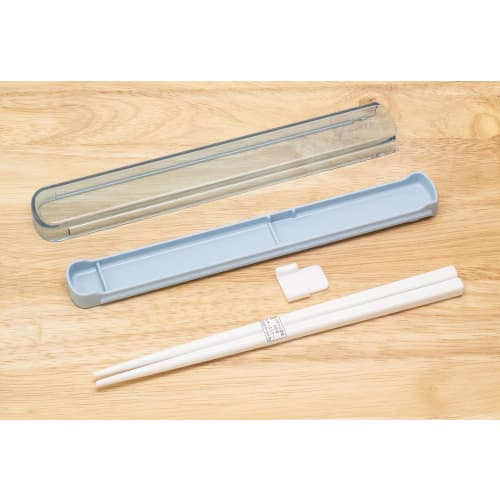 OSK DISH UP LUNCH Chopstick Box Set with Pull-Out Lid, 19.5cm, Blue [HS-16], Dishwasher Safe