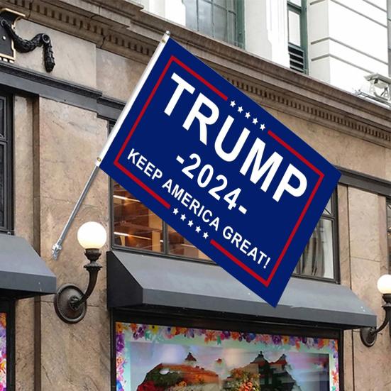 Trump-Flagge 2024 | 90x150 Cm, Wetterfest Aus Strapazierfähigem Polyester | Mit 2 Messingösen Für Garten, Haus & Events | Für Trump-Fans & Unterstützer