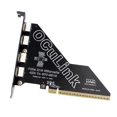 Xiwai 16x PCIE Odnímatelný na 4 Oculink VROC Raid0 Externí adaptér pro SSD eGPU Externí dok pro grafickou kartu PCI-Express 4.0 SFF-8612 SFF-8611 U.2