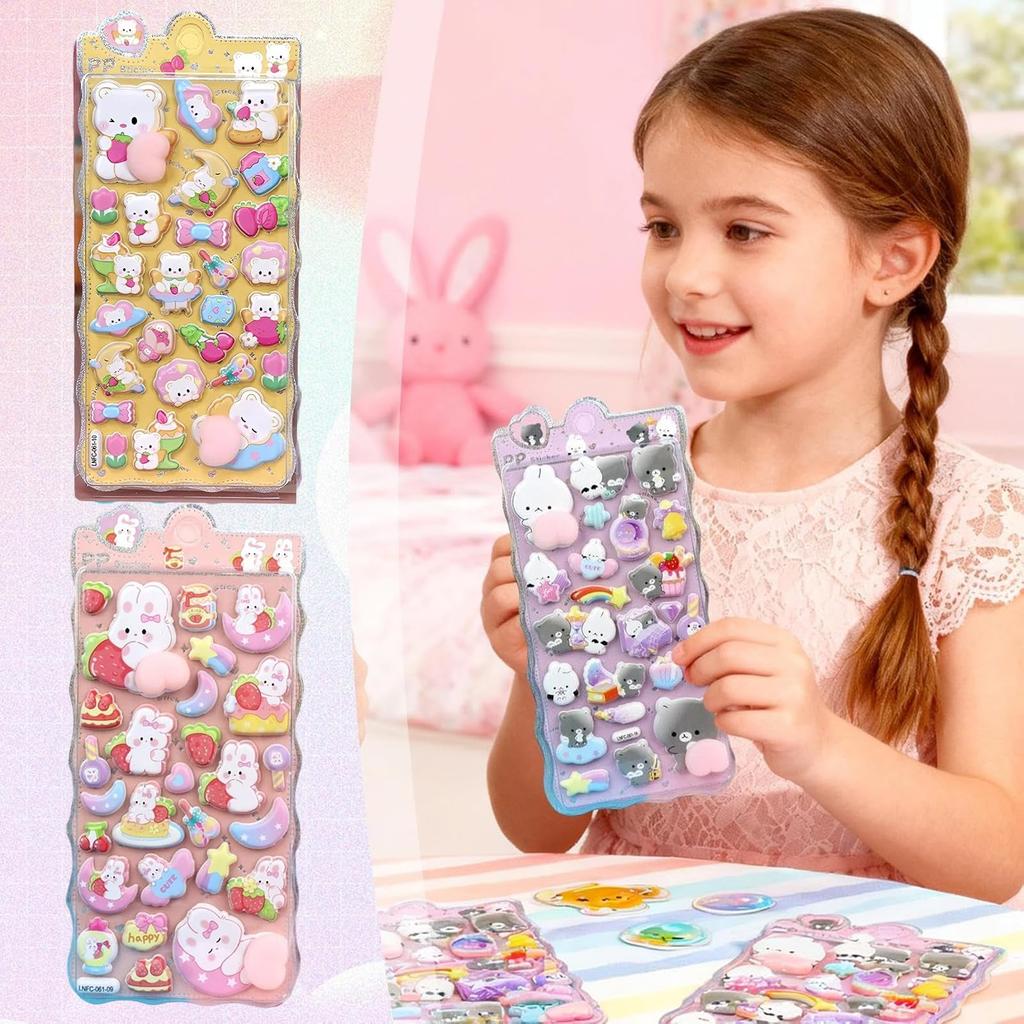 Fish Fairy Butt Squishy Cute Puffy Character 3D Marshmallow Fluffy Squishy Stickers for Sticker DIY Cute & Stickers, Books, Decorations, Diaries,