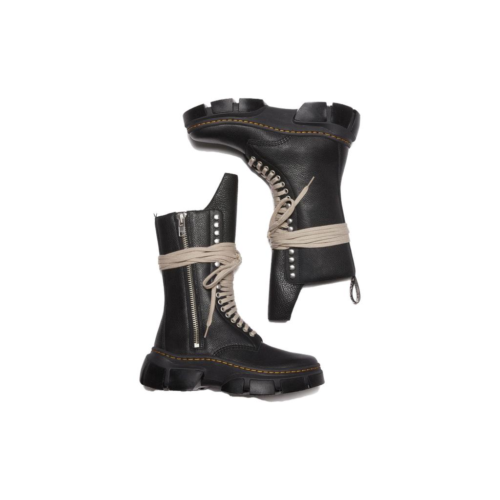 Rick Owens X Dr. Martens Leather Comfortable Lightweight Ankle Boots Women ankle boots Black 31750001X