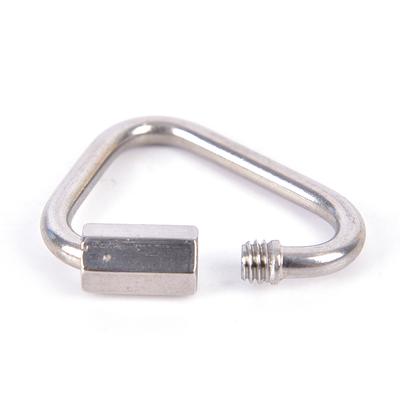 Triangle Carabiner Stainless Steel Keychain Snap Clip Hook Buckle Screw Lock