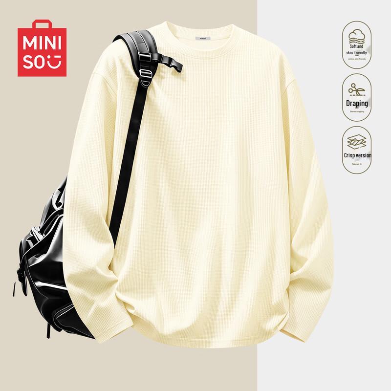 MINISO Men's Waffle Knit Long-Sleeve T-shirt