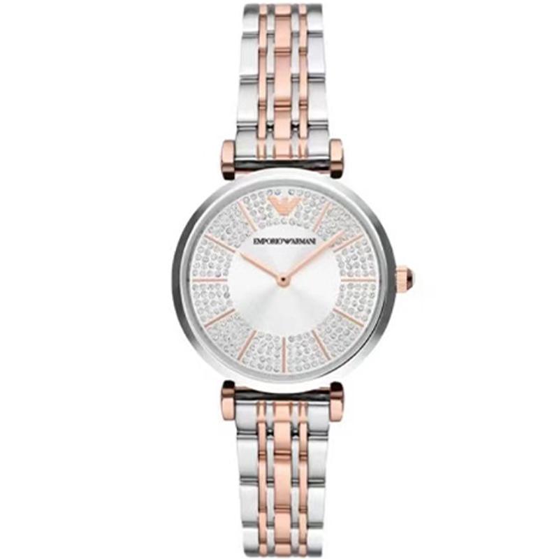 EMPORIO ARMANI Wrist Watch Quartz Movement Stainless Steel Strap 32mm Silver Dial Women s Watch Regular Box AR11537-CLG White Dial
