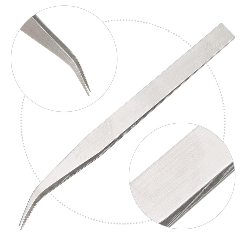 5pcs Stainless Steel Tweezers Straight & Curved Tweezers Hand Repair Tools