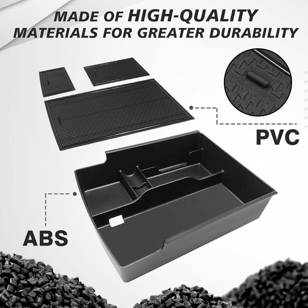 Muslogy Center Console Organizer Compatible With 2024 2025 GMC Acadia & Chevy Traverse & 2025 Buick Enclave Accessories Middle Console Storage Box
