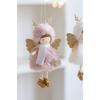 Christmas Seasonal Pendant with Angel Girl Wings Headband and Deer Antler Hair Clip for Holiday Home Decoration