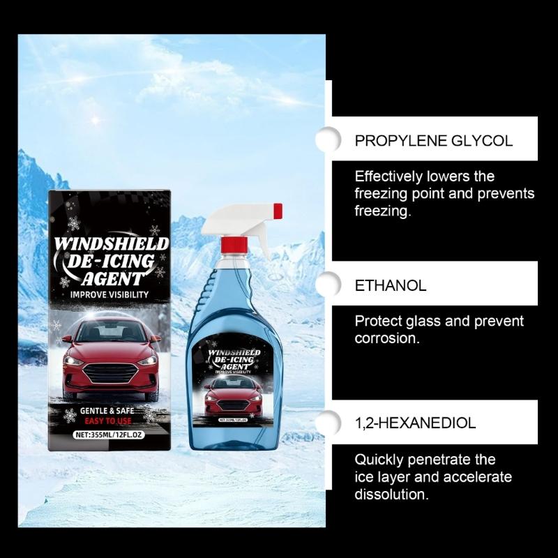 Car Deicer Sprayer Antifreeze For Car Window Effective Fast Acting Windshield Deicing Sprayer Frosts Melt