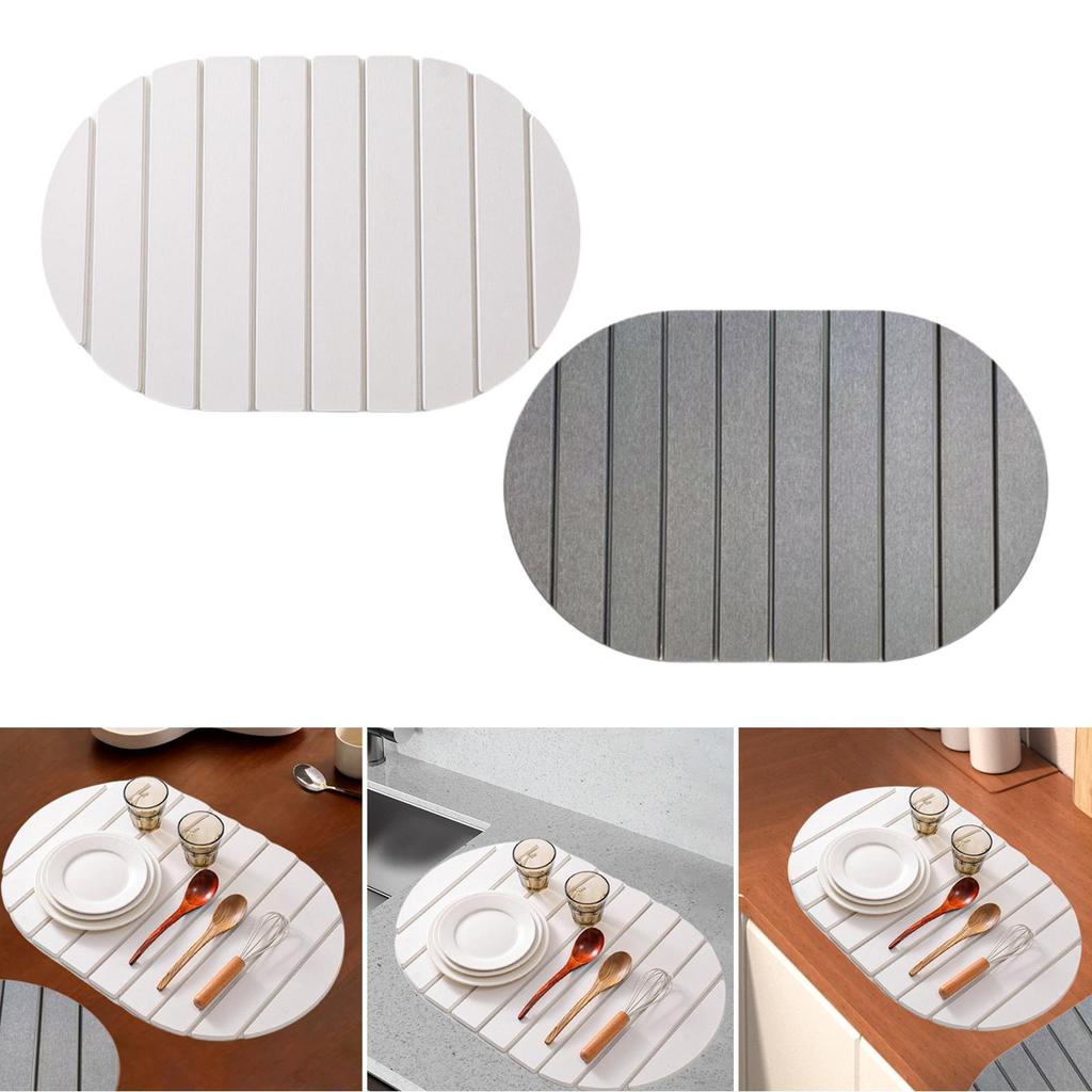 Stone Dish Drying Mat Collapsible Dish Drainer Pad for Kitchen Countertop Pans Kitchen Accessories Tableware Coffee Station
