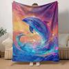 1 Stück Leichtgewichtige Flanelldecke mit Delfin-Aufdruck, Bequeme und Warme Decke, für Camping Sofa Bett und Couch Büro, Geschenk