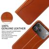 Premium Leather Flip Cover Mobile Phone Case for Apple IPhone 17 Pro Max Air IPhone17 Full Grain Natural Cowhide Card Pocket