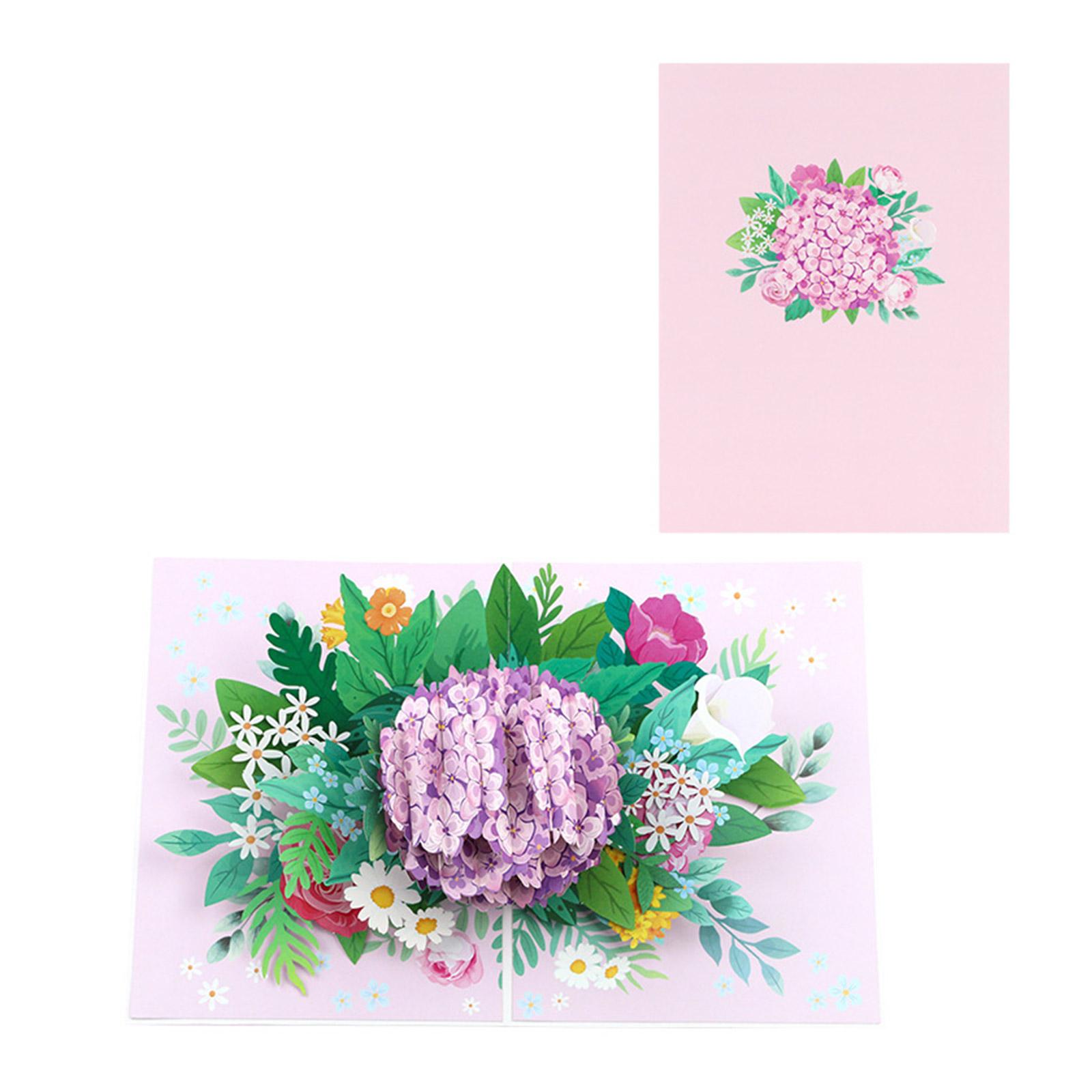 

Handmade Greeting Card Foldable Hydrangea Flower 3D Popup Card Invitation Card for Birthdays Weddings Anniversaries