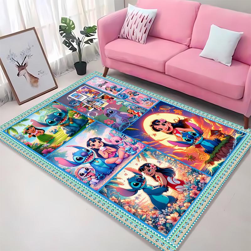 3D Stich Engel Liebe Rosa Zimmerteppich Straßenmode Teppich Schlafzimmer Wohnzimmer Fußmatte Heimdekoration Rutschfeste Fußmatten Potdemiel