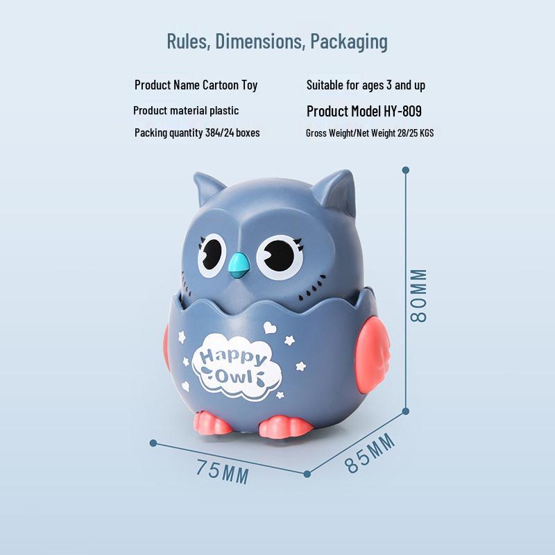 Inertial Gliding Owl Pull-Back, Drop-Resistant Toy for Kindergarten Kids