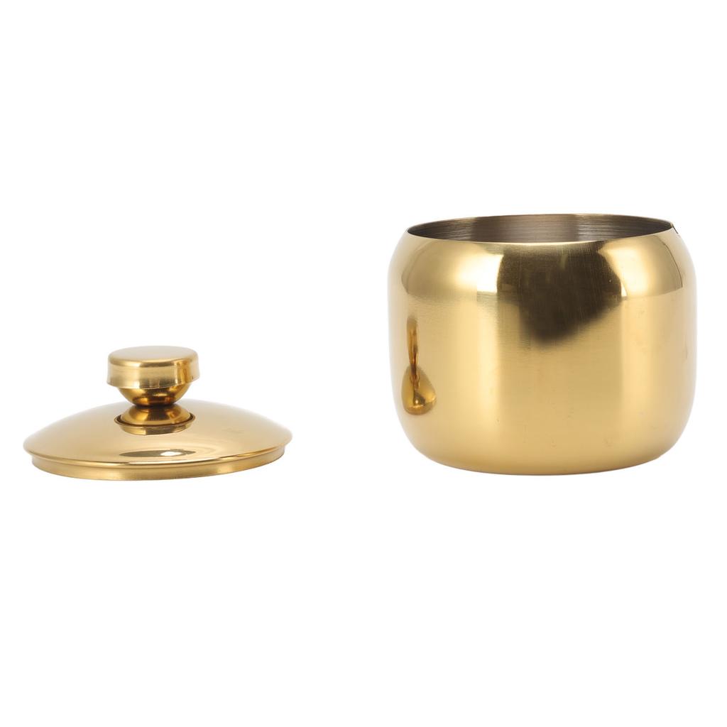 Oțel Inoxidabil Aur Condiment Asezonare Vas Recipient Borcan Depozitare Sare Zahăr Piper